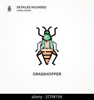 Grasshopper-Vektorsymbol. Moderne Vektorgrafik Konzepte. Einfach zu bearbeiten und anzupassen. Stock Vektor