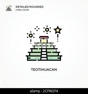 Teotihuacan Vektor-Symbol. Moderne Vektorgrafik Konzepte. Einfach zu bearbeiten und anzupassen. Stock Vektor