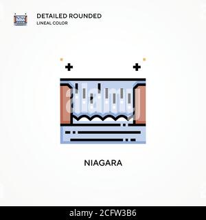 Vektor-Symbol für Niagara. Moderne Vektorgrafik Konzepte. Einfach zu bearbeiten und anzupassen. Stock Vektor