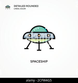Raumschiff Vektor-Symbol. Moderne Vektorgrafik Konzepte. Einfach zu bearbeiten und anzupassen. Stock Vektor