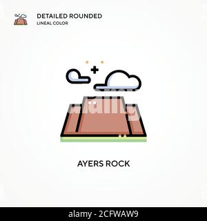 Ayers Rock Vektorsymbol. Moderne Vektorgrafik Konzepte. Einfach zu bearbeiten und anzupassen. Stock Vektor