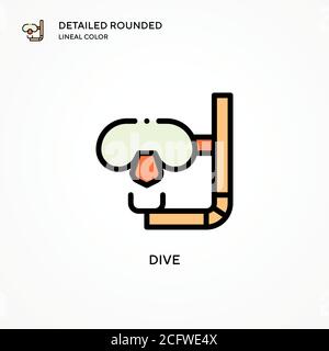 Dive-Vektor-Symbol. Moderne Vektorgrafik Konzepte. Einfach zu bearbeiten und anzupassen. Stock Vektor