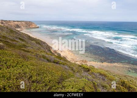 Cheviot Beach, der Ort des Verschwindens des australischen Premierministers Harold holt. Stockfoto