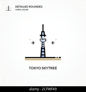 Tokyo skytree Vektorsymbol. Moderne Vektorgrafik Konzepte. Einfach zu bearbeiten und anzupassen. Stock Vektor