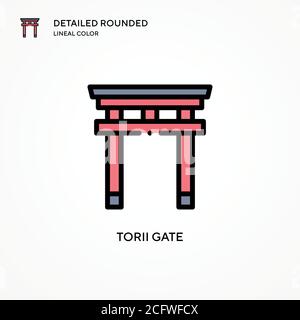 Torii-Gate-Vektor-Symbol. Moderne Vektorgrafik Konzepte. Einfach zu bearbeiten und anzupassen. Stock Vektor