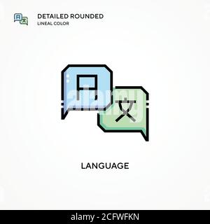 Sprachvektorsymbol. Moderne Vektorgrafik Konzepte. Einfach zu bearbeiten und anzupassen. Stock Vektor