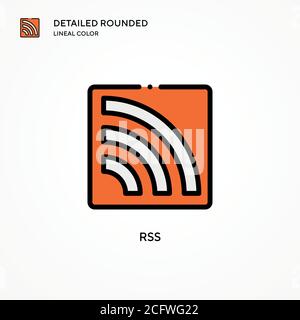 RSS-Vektor-Symbol. Moderne Vektorgrafik Konzepte. Einfach zu bearbeiten und anzupassen. Stock Vektor