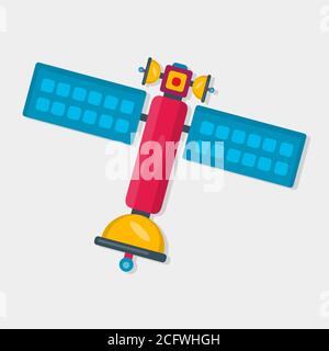 Satelliten isolierte Vektor-Illustration in flacher Form Stock Vektor