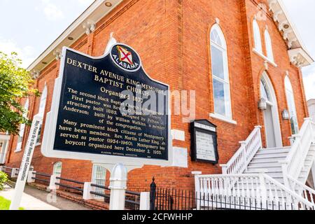 Montgomery, AL / USA - 27. August 2020: Dexter Avenue King Memorial Baptist Church Stockfoto