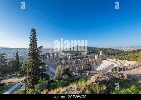 Odeon des Herodes Atticus auf der Akropolis in Athen, Griechenland Stockfoto