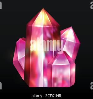 Das realistische Bild eines Edelsteins ist Amethyst. Das Objekt ist vom Hintergrund getrennt. Vektor-Element für Ihre Kreativität Stock Vektor