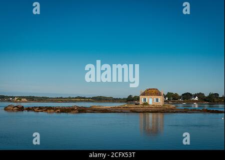 Das schöne Dorf Saint Cado, Bretagne, Frankreich Stockfoto