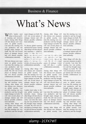 Was ist die Schlagzeile der Nachrichten in der Zeitung Stockfoto