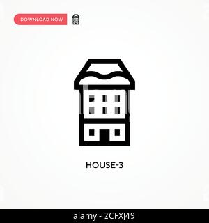 Haus-3 einfaches Vektorsymbol. Moderne, einfache flache Vektor-Illustration für Website oder mobile App Stock Vektor