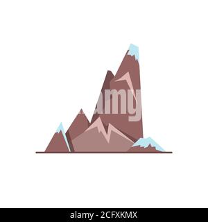 Klippe mit scharfen Kanten Ikone in flachem Stil. Hochgebirgsgipfel Symbol auf weißem Hintergrund Stock Vektor