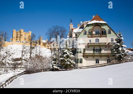 Geographie/Reisen, Deutschland, Bayern, Schwangau, Abschluss Hohenschwangau, Schwangau, in Füssen, Allgäu, Additional-Rights-Clearance-Info-not-available Stockfoto