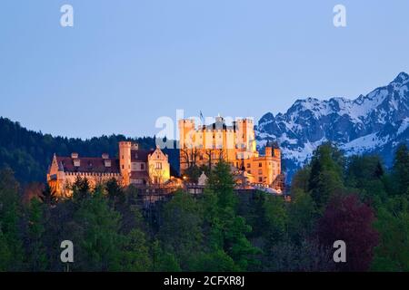 Geographie / Reisen, Deutschland, Bayern, Abschluss Hohenschwangau, Schwangau, in Füssen, Allgäu, Additional-Rights-Clearance-Info-not-available Stockfoto