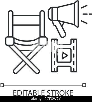 Filmregisseur Linear Icon Stock Vektor