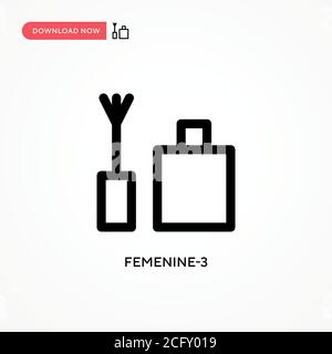 Femenine-3 einfaches Vektor-Symbol. Moderne, einfache flache Vektor-Illustration für Website oder mobile App Stock Vektor