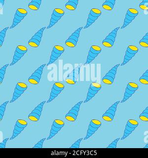 Nahtloses Muschelmuster auf dem cyanfarbenen Hintergrund Stock Vektor