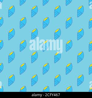 Nahtloses Muschelmuster auf dem cyanfarbenen Hintergrund Stock Vektor