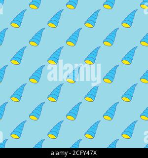 Nahtloses Muschelmuster auf dem cyanfarbenen Hintergrund Stock Vektor