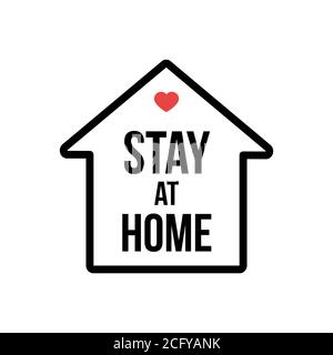 Bleiben Sie zu Hause. Coronavirus-Prävention. Soziale Distanz, Solidarität, Quarantänekonzept. Covid-19. Vektorgrafik, flaches Design Stock Vektor