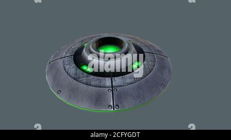 3d Rendern stilisierte Sci-Fi-Raumschiff Stockfoto