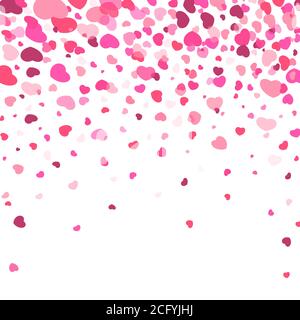 Valentinstag Hintergrund. Fliegendes Herz Konfetti. Liebe Hintergrund. Vektorgrafik Stock Vektor