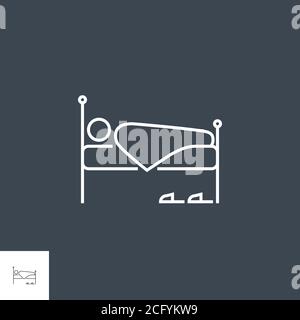 Symbol Für Bettbezogene Vektorlinie. Stock Vektor