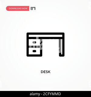 Einfaches Vektorsymbol für den Schreibtisch. Moderne, einfache flache Vektor-Illustration für Website oder mobile App Stock Vektor