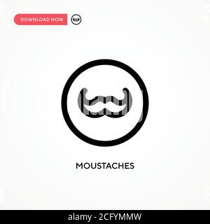 Einfaches Vektorsymbol für Schnurrbart. Moderne, einfache flache Vektor-Illustration für Website oder mobile App Stock Vektor