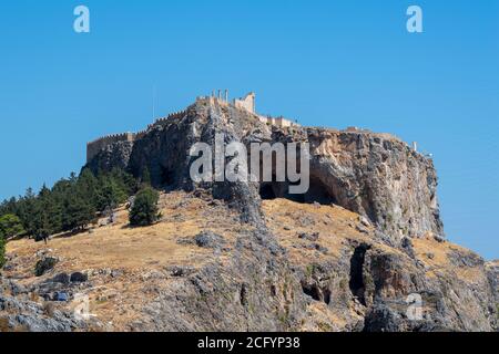 Akropolis von Lindos Rhodos Griechenland Stockfoto