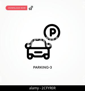 Parken-3 einfaches Vektorsymbol. Moderne, einfache flache Vektor-Illustration für Website oder mobile App Stock Vektor