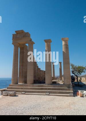 Akropolis von Lindos Rhodos Griechenland Stockfoto