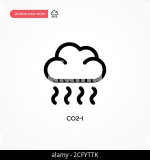 Einfaches CO2-1-Vektorsymbol. Moderne, einfache flache Vektor-Illustration für Website oder mobile App Stock Vektor