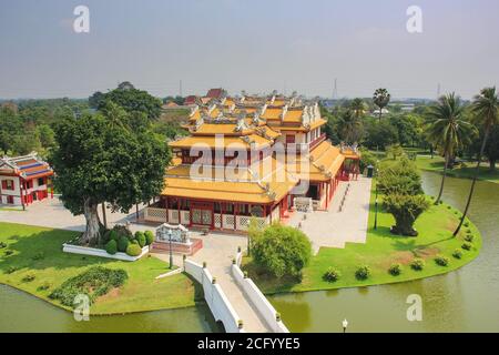 Königliche Residenz des Sommerpalastes von Bang Pa-in Aisawan In der Provinz Ayutthaya, Thailand Stockfoto
