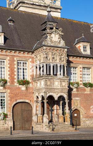 Frankreich, Pas de Calais, Hesdin, Rathaus breteche Stockfoto