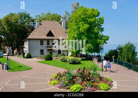 Frankreich, Haute Savoie, Le Chablais, Thonon les Bains, der Park Belvedere, das Tourismusbüro Stockfoto