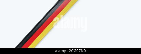 Lederstreifen mit der Flagge Deutschlands. Stockfoto