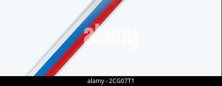 Lederband mit der Flagge Russlands. Stockfoto