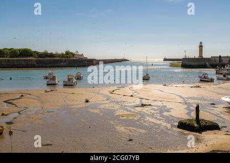 Saint-Gilles-Croix-de-Vie, in Vendee, typischer Hafen Stockfoto