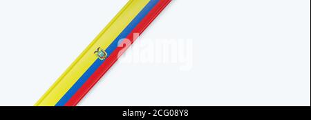 Lederstreifen mit der Flagge Ecuadors. Stockfoto