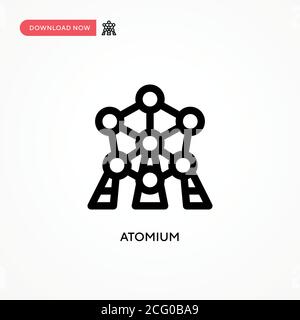 Einfaches Vektorsymbol Atomium. Moderne, einfache flache Vektor-Illustration für Website oder mobile App Stock Vektor