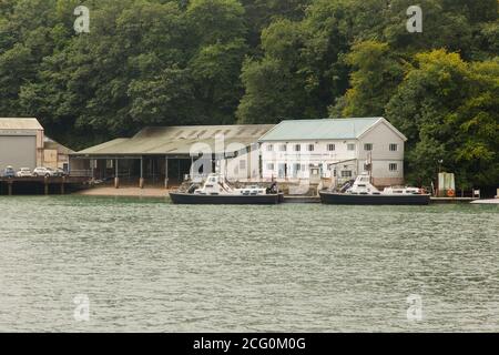 Britannia Royal Naval College am Fluss Dart, Dartmouth, Devon, England, Vereinigtes Königreich. Stockfoto