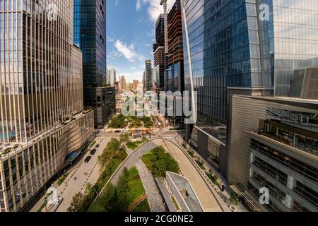 Hudson Yards Entwicklung und Bella Abzug Park, Zentrum, in New York am Donnerstag, 3. September 2020, (© Richard B. Levine) Stockfoto