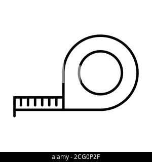 Maßband-Symbol. Konstruktion Lineal Werkzeug Zeichen. Vektorgrafik auf weißem Hintergrund. Stock Vektor