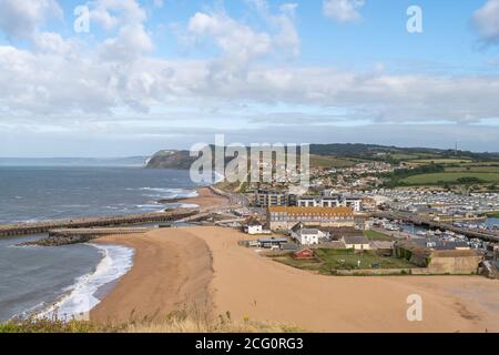 Landschaftsfoto von West Bay in Dorset Stockfoto