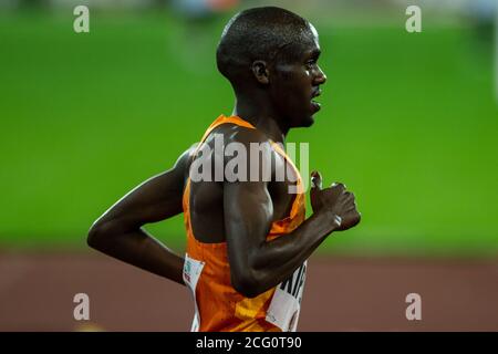 Ostrava, Tschechische Republik. September 2020. Der ugandische Athlet Jacob Kiplimo tritt am 8. September 2020 in Ostrava, Tschechien, beim Golden Spike Ostrava Athletics IAAF World Challenge an. Kredit: Vladimir Prycek/CTK Foto/Alamy Live Nachrichten Stockfoto