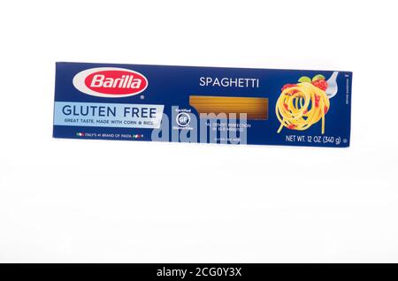 Barilla Glutenfreie Spaghetti-Pasta-Box Stockfoto